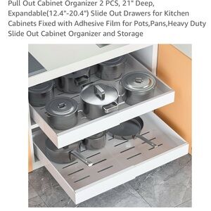 Pull Out Cabinet Organizer with Slide Out Drawers - White